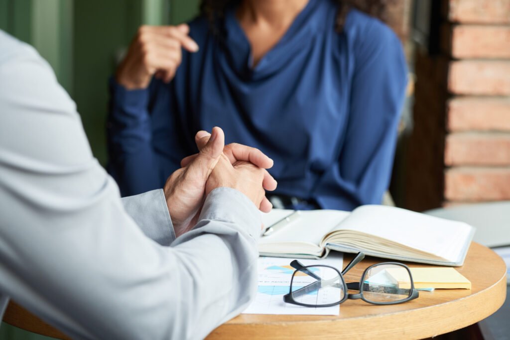 business meeting in restaurant